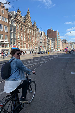 Woman on bike