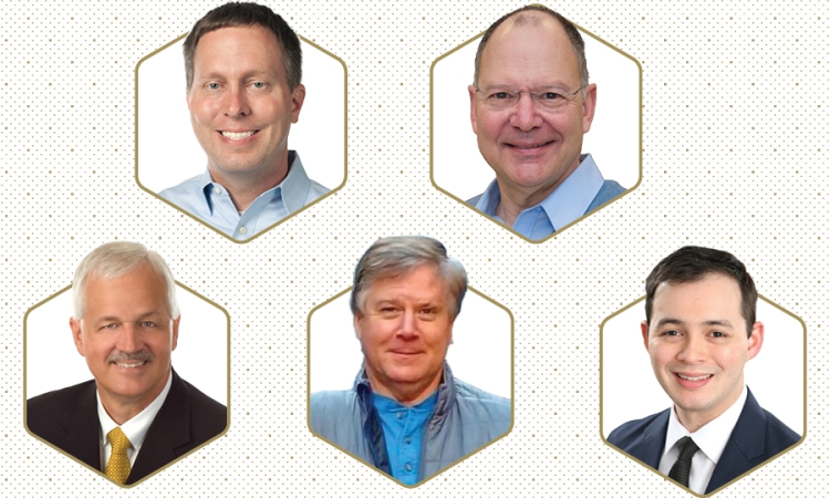 Portraits of Eric Marks, Lawrence Kahn, Thomas Gambino, Billy Brundage and Samuel Dennard