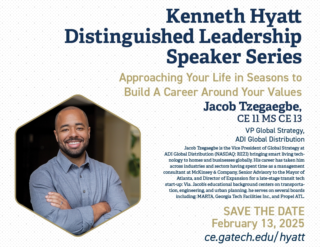 Picture of Jacob Tzegaegbe with info for the Spring Hyatt Lecture on 2/13/25