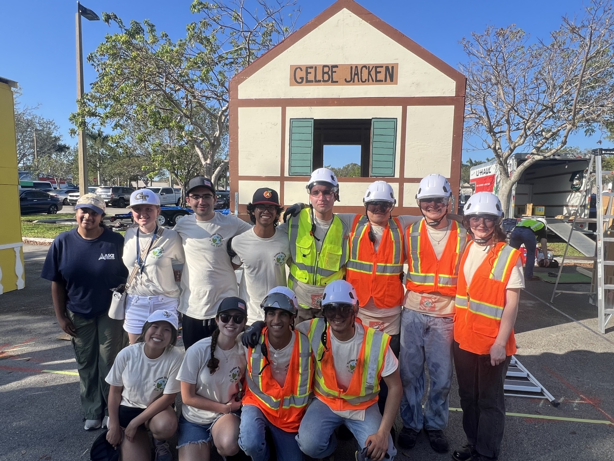 ASCE Timber Strong 2026 team poses in front of its project.