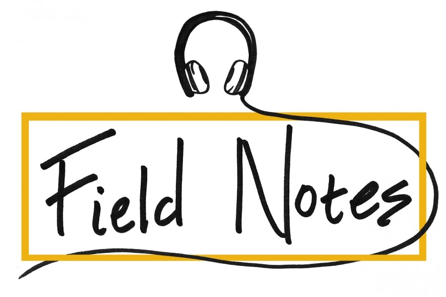 Field Notes podcast logo with headphones