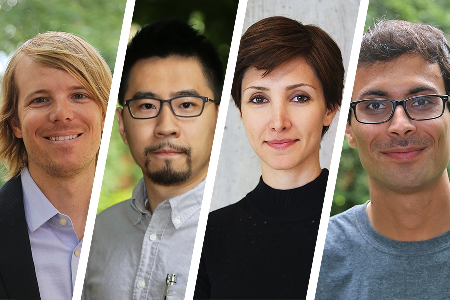 The School of Civil and Environmental Engineering's new Future Faculty Fellows: Aaron Bivins, Albert Liu, Neda Mohammadi and Saubhagya Singh Rathore.